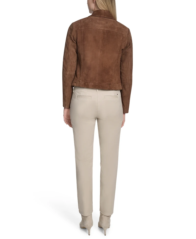Cole Haan Women's Zip Front Suede Jacket