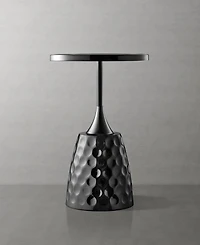 Furniture of America Knoll 16" Metal Round End Table with Pedestal Base