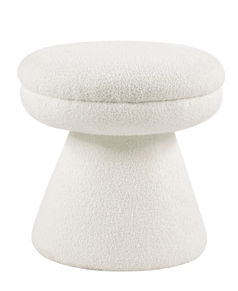 Furniture of America Silas 18" Mushroom Upholstered Ottoman