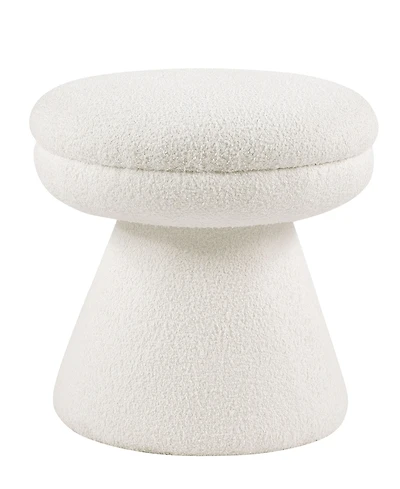 Furniture of America Silas 18" Mushroom Upholstered Ottoman