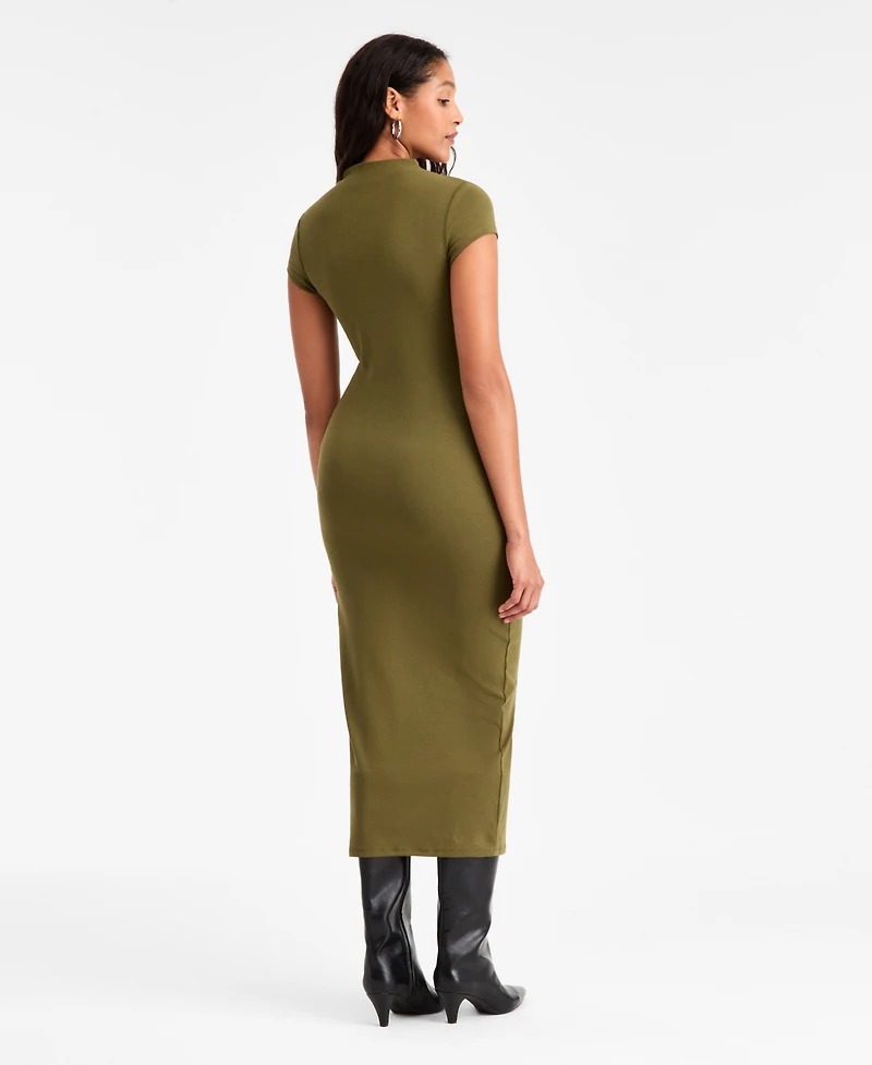 Bar Iii Women's Cap-Sleeve Mock-Neck Midi Dress, Exclusively at Macy's