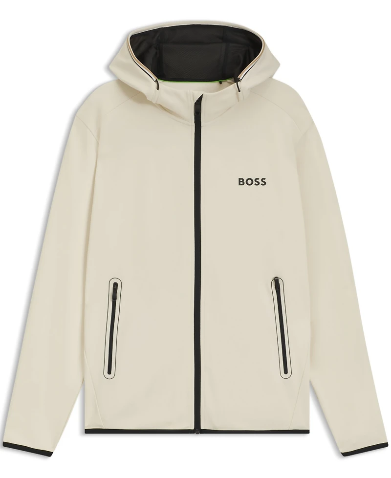 Boss by Hugo Men's Active Stretch-Gabardine Zip-Up Hoodie