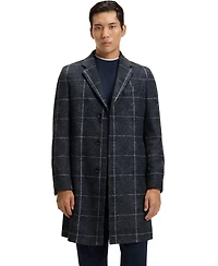 Boss by Hugo Men's Plain Check Slim-Fit Coat