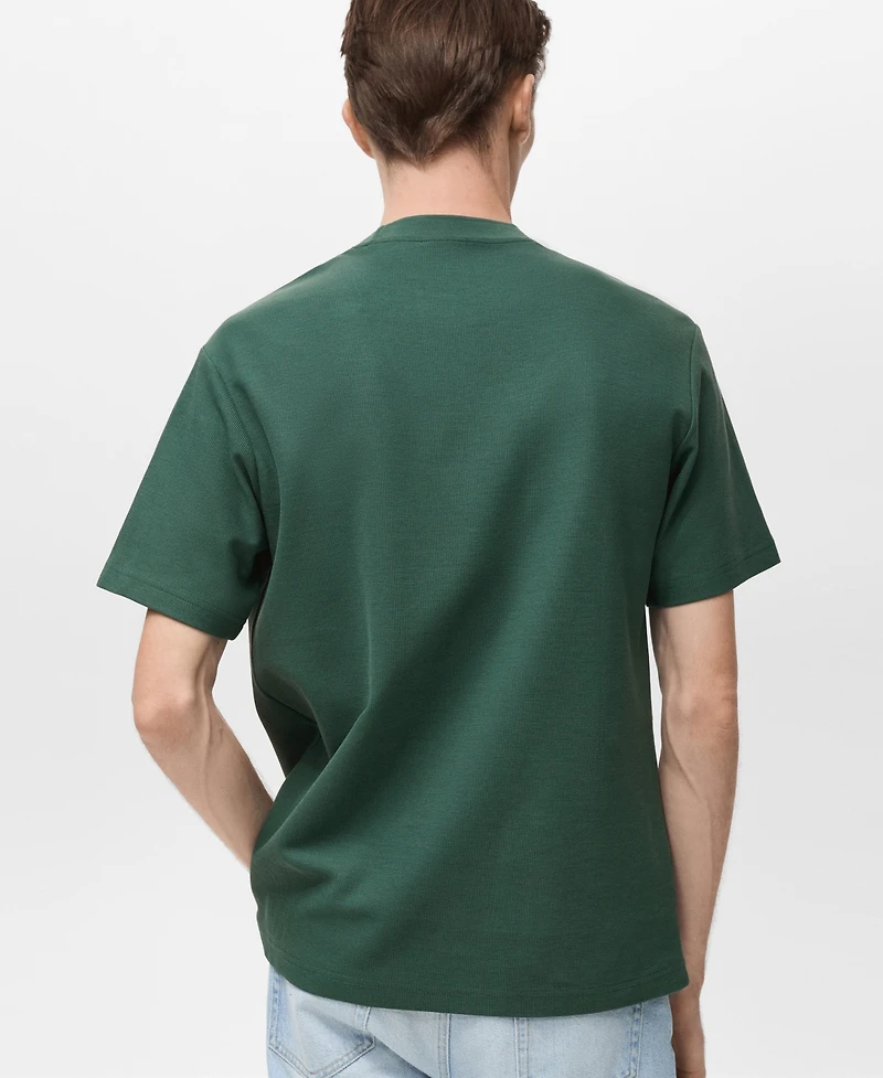 Mango Men's Regular-Fit Textured T-Shirt