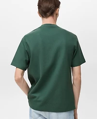 Mango Men's Regular-Fit Textured T-Shirt