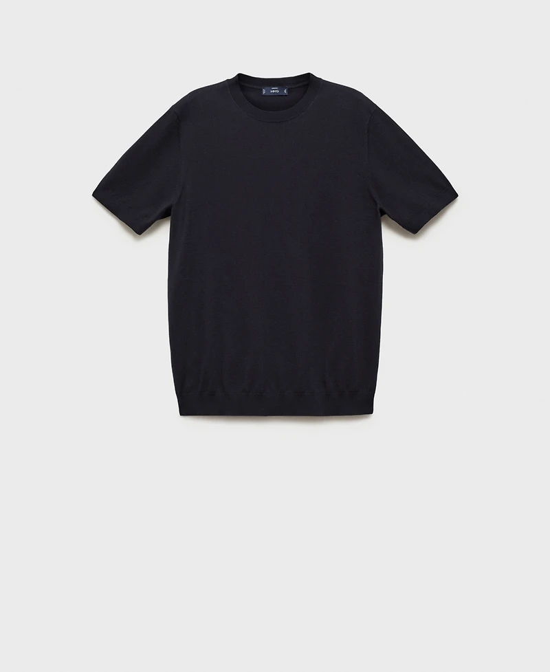 Mango Men's Cotton Fine-Knit T-Shirt