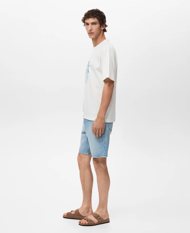 Mango Men's Printed Patch T-Shirt