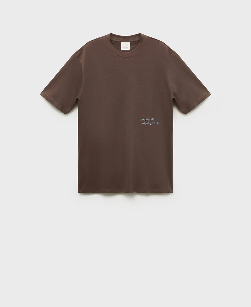 Mango Men's Printed Patch T-Shirt