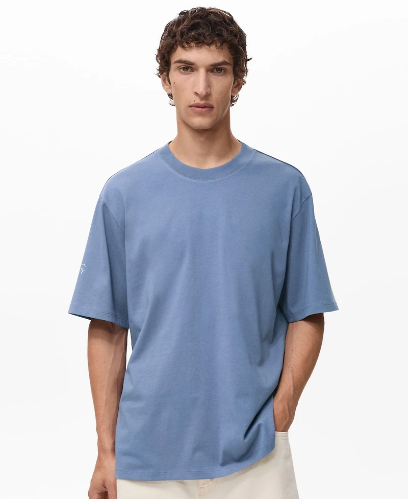 Mango Men's Printed Patch T-Shirt