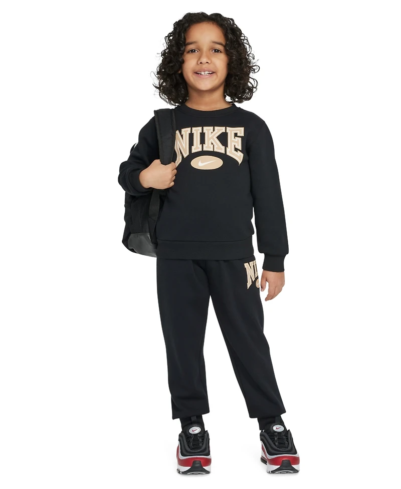 Nike Little Boys Gameday Essentials 2-Piece Crewneck Sweatshirt and Pants Set