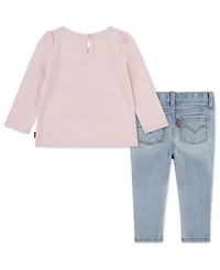 Levi's Baby Girls 2-Piece Western Top and Star Jeans Set
