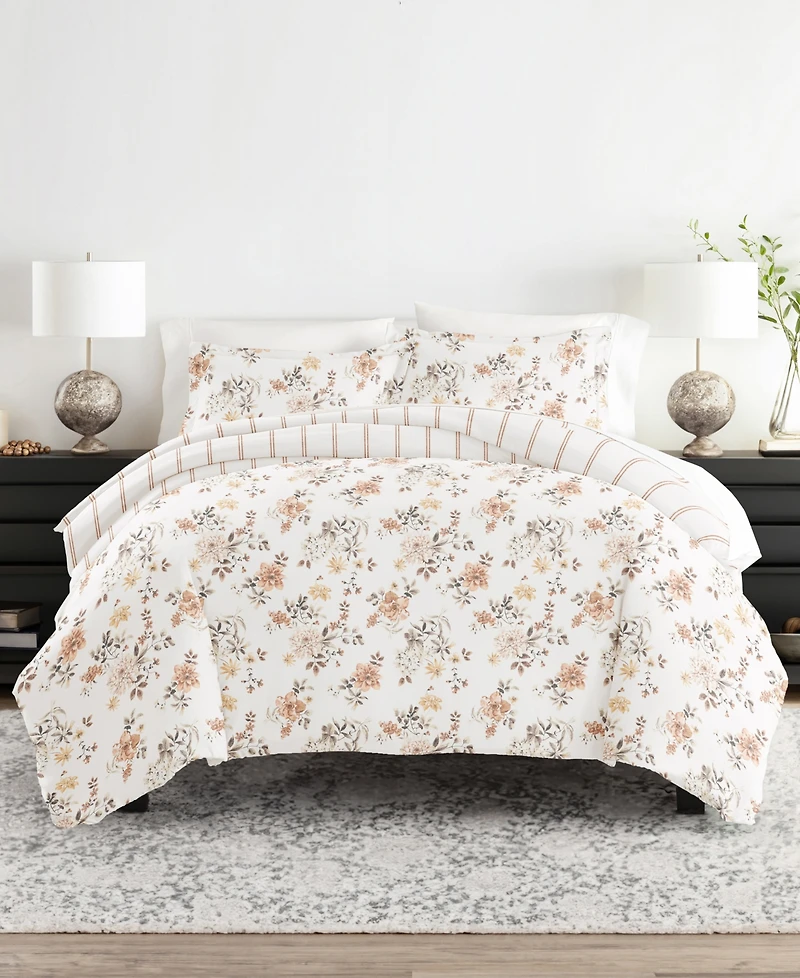 ienjoy Home Timeless Pattern Reversible -Pc. Duvet Cover Set