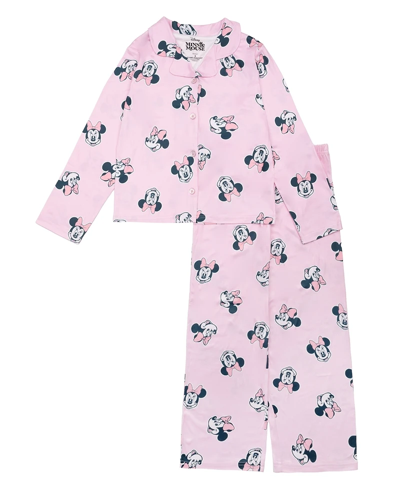 Ame Big Girls Minnie Mouse Button Down Pajama Set