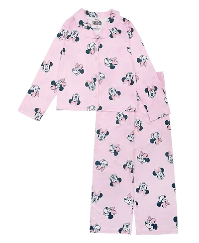 Ame Big Girls Minnie Mouse Button Down Pajama Set