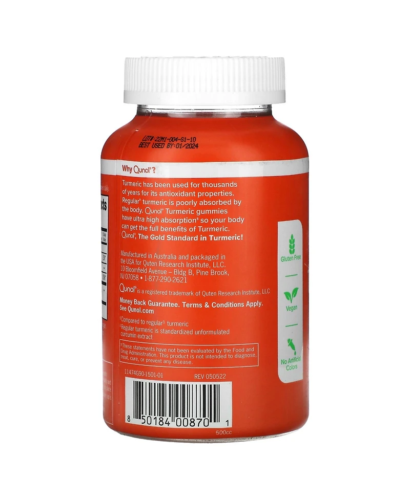 Qunol Turmeric Gummies Creamy Orange