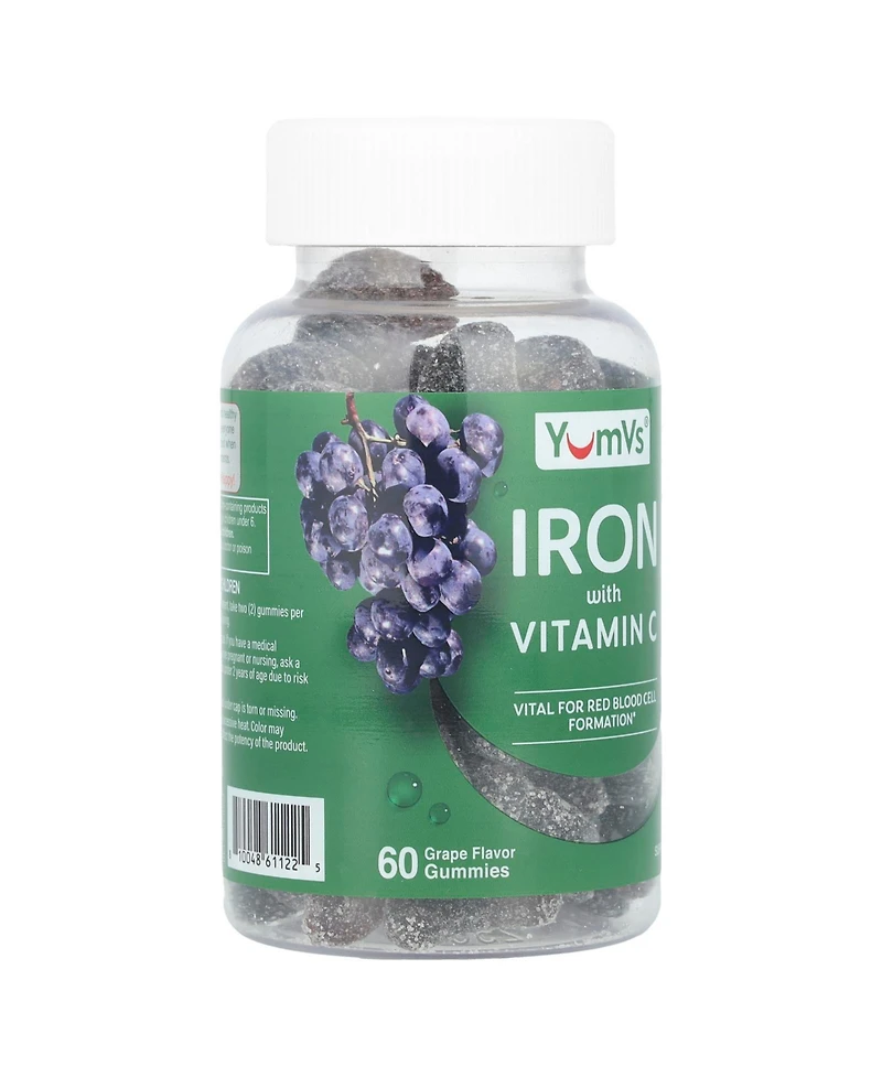 YumVs Iron with Vitamin C Gummies Grape