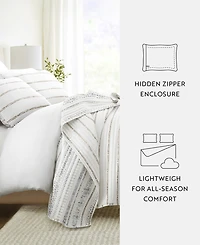 ienjoy Home Relic Stripe Reversible 3-Pc. Quilt Set, King/California King