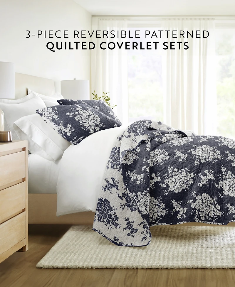 ienjoy Home Distressed Bouquet Reversible 3-Pc. Quilt Set, Full/Queen