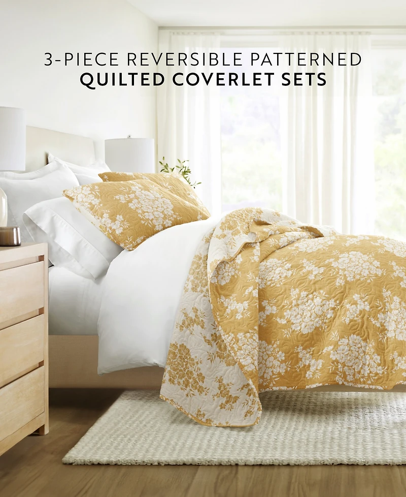 ienjoy Home Distressed Bouquet Reversible 3-Pc. Quilt Set, King/California King