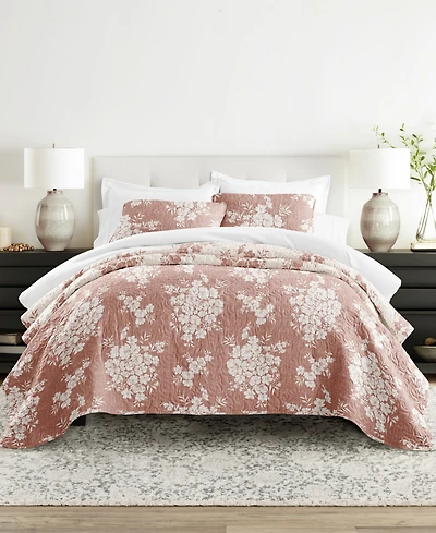 ienjoy Home Distressed Bouquet Reversible 3-Pc. Quilt Set, King/California King