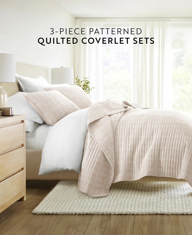 ienjoy Home Geometric Maze Reversible 3-Pc. Quilt Set, King/California King