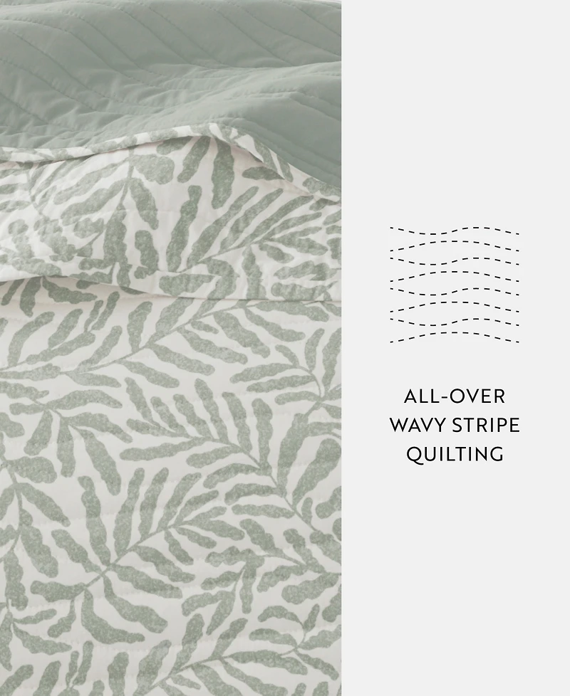 ienjoy Home Tossed Ferns Reversible 3-Pc. Quilt Set, King/California King