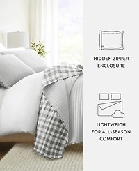 ienjoy Home Watercolor Plaid Reversible -Pc. Quilt Set