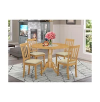 East West Furniture 5 Pc Dinette Table set - Dining Table and 4 Dining Chairs
