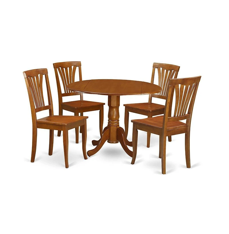 East West Furniture 5 Pc Kitchen nook Dining set-breakfast nook Table and 4 Dining Chairs