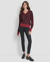 Dkny Women's Long Sleeve V-Neck Sweater