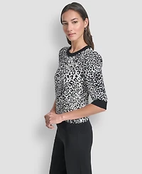 Dkny Women's Leopard Print Sweater