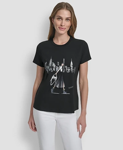 Dkny Women's Nyc Skyline Conversational T-Shirt