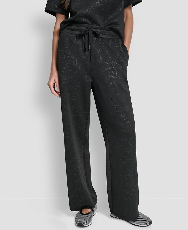 Dkny Women's Debossed Logo Pull-On Pants