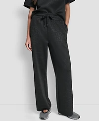Dkny Women's Debossed Logo Pull-On Pants