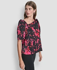Dkny Women's Short Sleeve Printed Top