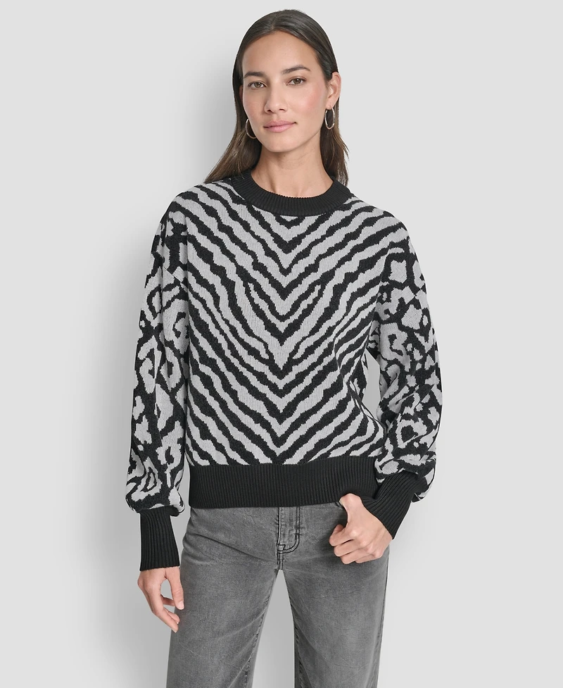 Dkny Women's Long Sleeve Crew Neck Sweater