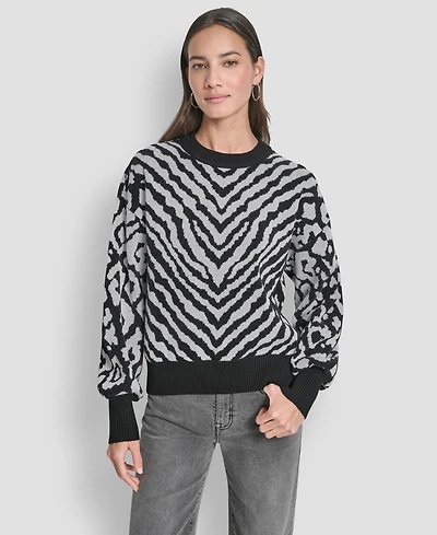 Dkny Women's Long Sleeve Crew Neck Sweater