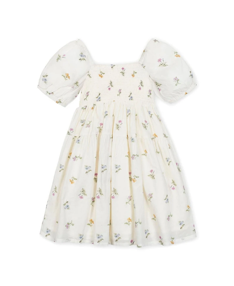 Hope & Henry Toddler Girls' Organic Bubble Sleeve Smocked Dress
