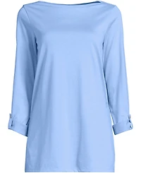 Lands' End Women's Supima Cotton Adjustable 3/4 Sleeve Boatneck Tunic