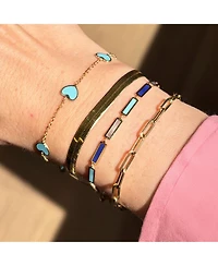 The Lovery Blue Mixed Bar Bracelet 14K Gold