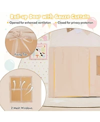 Mecale Kids Play Tent Large Playhouse with Glow in the Dark Stars and Mat