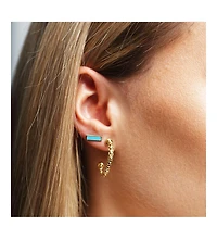 The Lovery Turquoise Bar Stud Earrings 14K Gold