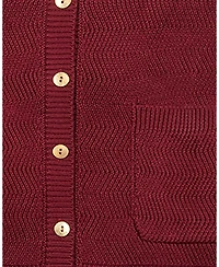 Hope & Henry Women's Organic Chevron Stitch Cardigan Sweater