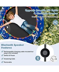 Akiudex 36-Inch Mini Trampoline with Colorful Led Lights and Bluetooth Speaker