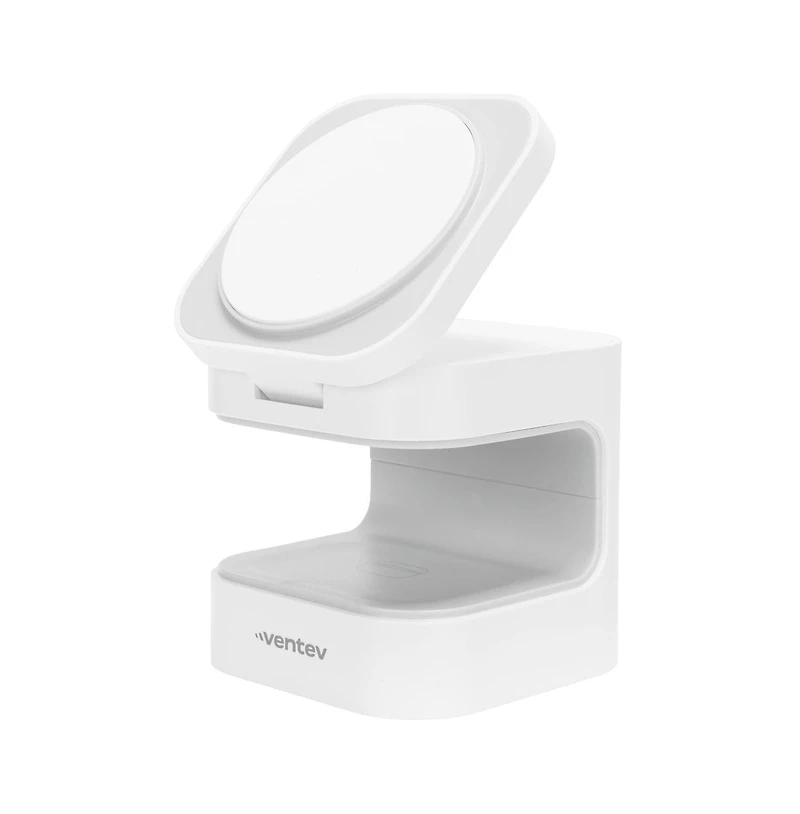 Ventev 15W Ultrafast Qi2 Wireless 2 in 1 Cube-White