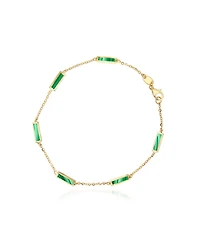 The Lovery Malachite Bar Chain Bracelet 14K Gold