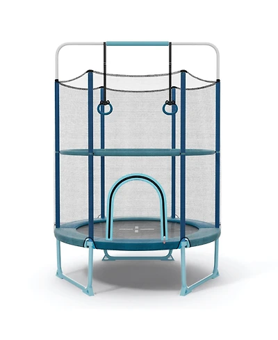 Akiudex 60-Inch Trampoline with Gymnastic Bar and Rings for Kids