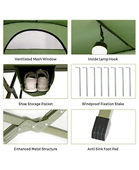 Akiudex 2-Person Outdoor Camping Tent with External Cover - Green
