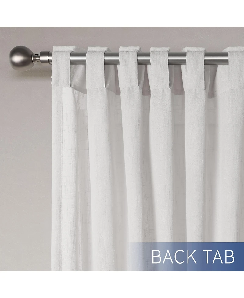Awesome Home Textured Double Ruffle Rod Pocket Curtains Pair