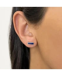 The Lovery Lapis Bar Stud Earrings 14K Gold